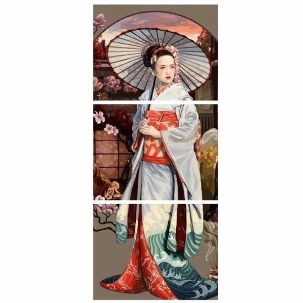 Quadro Gueixa Japonesa Decorativo 40X95 - 1