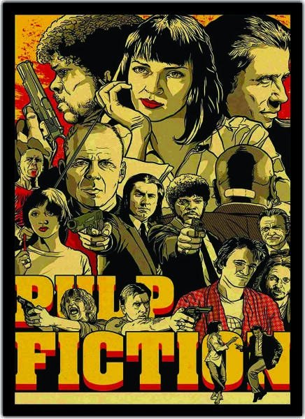 Quadro Decorativo Pulp Fiction Filmes Cinema Moldura G01 - 1
