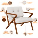Ver imagem 4 de Kit 02 Poltronas Decorativas Com Cintas De Corano Laís B04 Bouclê Cru - Lyam Decor