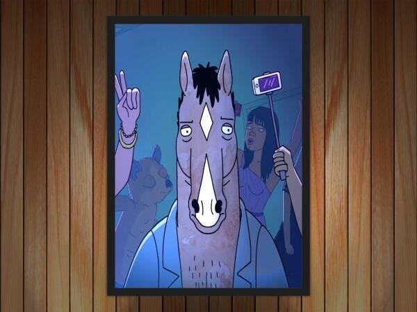 Quadro Anime Bojack Horseman Desenho com Moldura G01 - 2