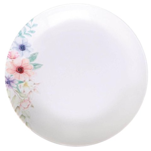Jogo 12 Pratos Fundos de Porcelana 22cm Tramontina Floratta Floral Restaurante Servir Sopas Caldos
