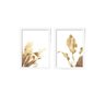 Kit 2 Quadros Decorativos Folhagem Efeito Gold - 1