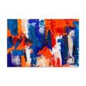Quadro Decorativo Para Sala Estilo Pintura Abstrato Azul Canvas - 1