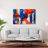 Quadro Decorativo Para Sala Estilo Pintura Abstrato Azul Canvas - 2