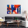 Quadro Decorativo Para Sala Estilo Pintura Abstrato Azul Canvas - 3