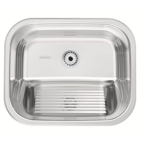 Tanque de Encaixe Tramontina Hera 34l Inox Polido Lavanderia Área de Serviço 50x40cm