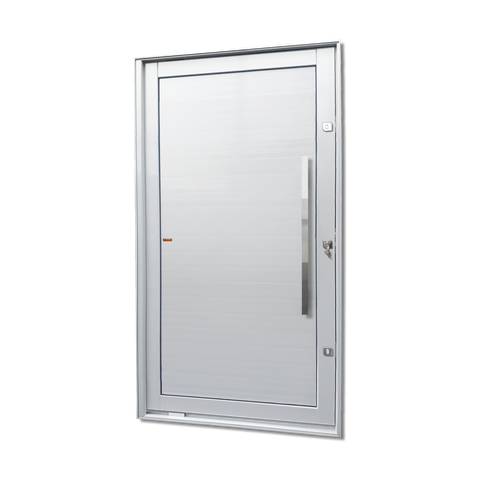 Porta Pivotante Alumínio Lambril c/Puxador Dir. Elite Branco 216x150 Brimak