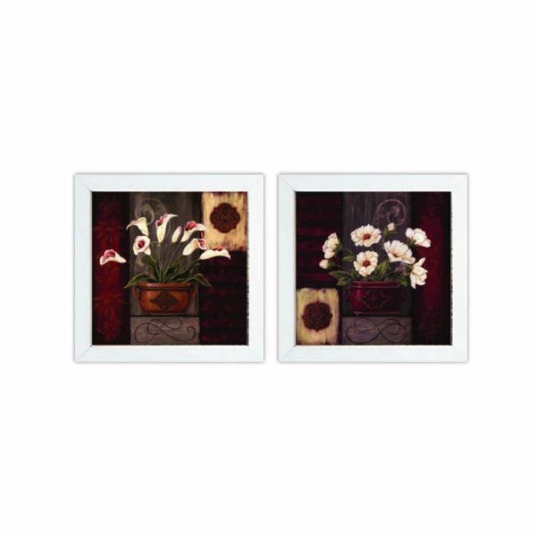 2 Quadros Decorativos Vasos de Flores Madame Capricho 23cm - 1
