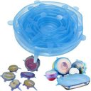 Ver imagem 1 de 2 Kit 6 Tampas Panela Silicone Pote Forma Universal Elástica