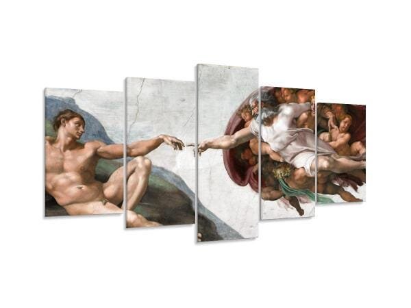 Quadro Decorativo 129X63 Sala Quarto A Criação Michelangelo - 2