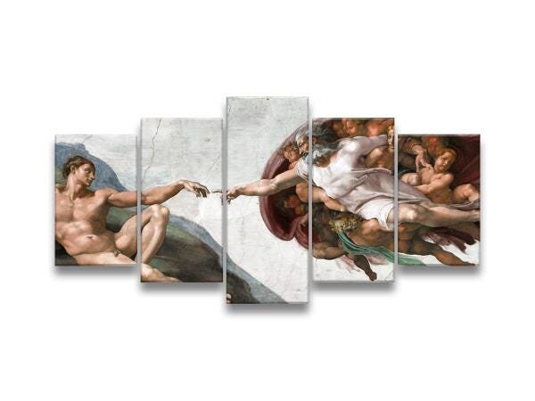 Quadro Decorativo 129X63 Sala Quarto A Criação Michelangelo - 1