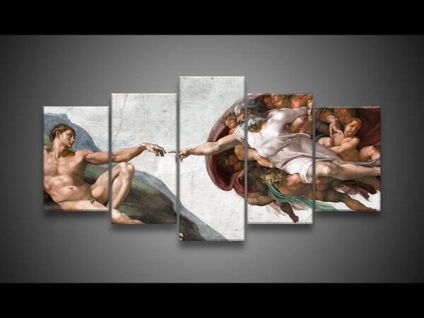 Quadro Decorativo 129X63 Sala Quarto A Criação Michelangelo - 5