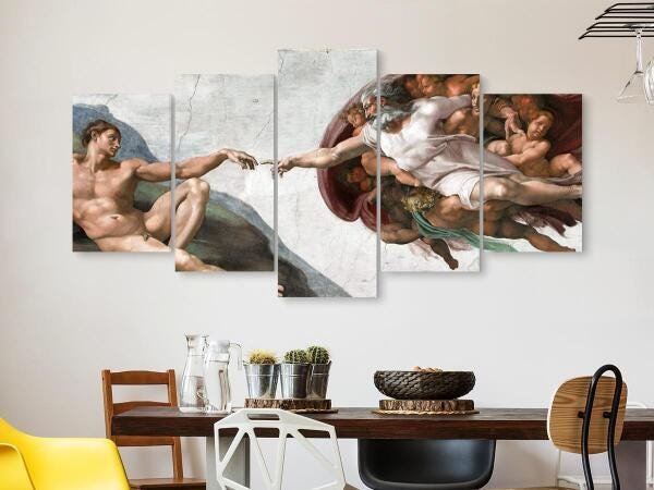 Quadro Decorativo 129X63 Sala Quarto A Criação Michelangelo - 3