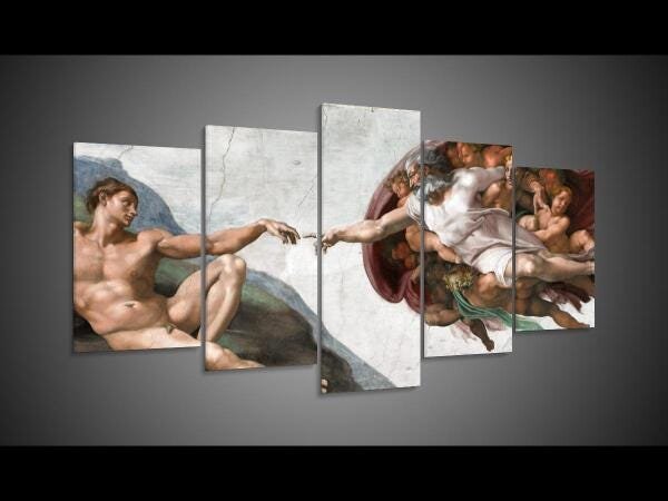 Quadro Decorativo 129X63 Sala Quarto A Criação Michelangelo - 6