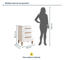 Ver imagem 2 de Gaveteiro Milão com 3 Gavetas Branco - Kaiki Móveis