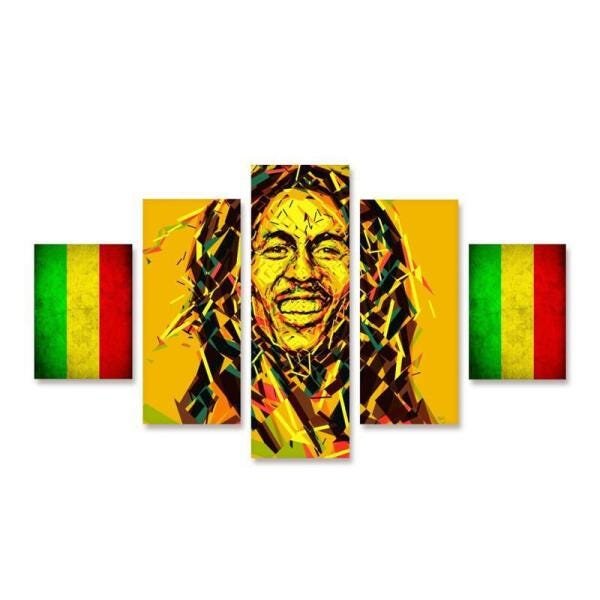 Quadro Bob Marley Decorativo Poligonal 114X65 - 1