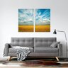 Conjunto 2 Quadros Paisagem do Campo Céu Azul em Canvas - 3