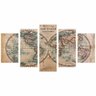 Quadro Mapa Mundi Envelhecido Decorativo 200X100 - 1