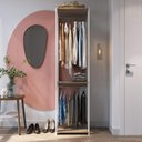 Ver imagem 1 de Guarda-Roupa Closet com 2 Cabideiros 60cm Multimóveis Crpro-CLO003 Branco/Madeirado