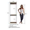 Ver imagem 4 de Guarda-Roupa Closet com 2 Cabideiros 60cm Multimóveis Crpro-CLO003 Branco/Madeirado