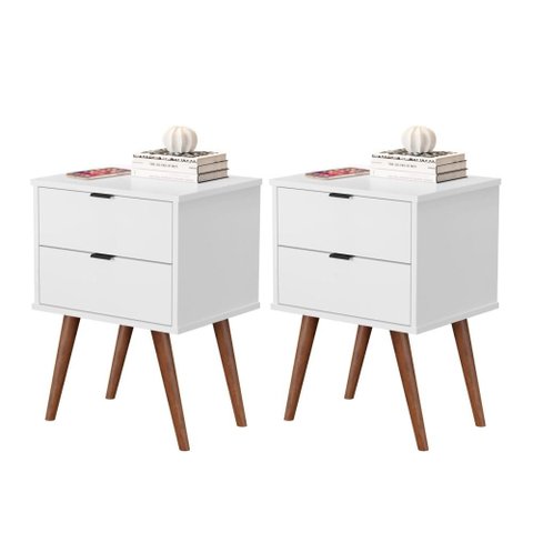 Conjunto de Mesa de Cabeceira Brisa da Riviera 2 Gavetas