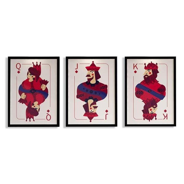 Trio Quadros Decorativos Truco Cartas Baralho - 2