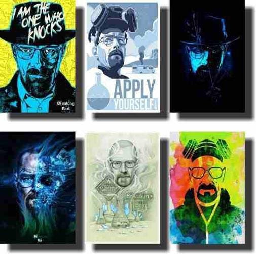 Quadro Decorativo Breaking Bad 6 Peças 30X20 Para Quarto - 1