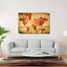 Quadro Vintage Mapa Mundi Decoração Interiores Em Tecido - 2