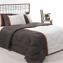 Ver imagem 1 de Enxoval Edredom + Jogo de Cama King Aconchego Premium 06 Peças - Marrom- Palha