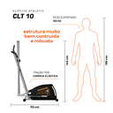 Ver imagem 4 de Elíptico Athletic CLT 10 8 Níveis Magnéticos Suporta 150kg Design Funcional Braços Articulados para