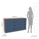 Ver imagem 3 de Cômoda 8 Gavetas Freijó e Azul Porto Politorno