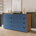 Ver imagem 1 de Cômoda 8 Gavetas Freijó e Azul Porto Politorno