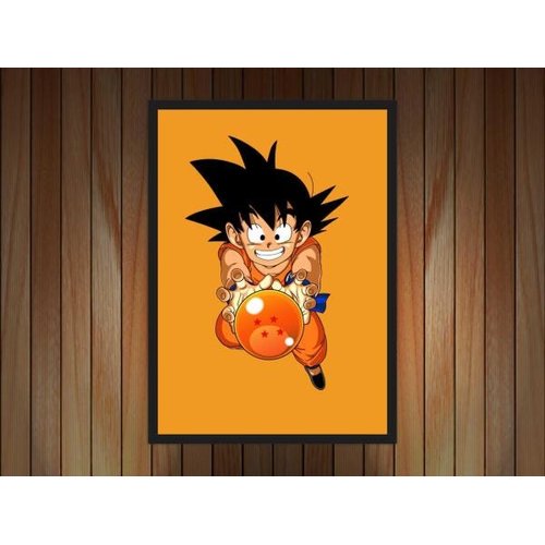 Quadro Dragon Ball Goku Anime Desenho Com Moldura G04