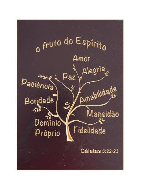 Quadro Fruto Espírito Gálatas Biblia Salmo- Entalhado Madeira - 1