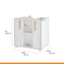 Ver imagem 3 de Balcão para Pia de Banheiro 60 x 59 Cm 2 Portas MDP Branco - BBS