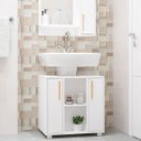 Ver imagem 2 de Balcão para Pia de Banheiro 60 x 59 Cm 2 Portas MDP Branco - BBS