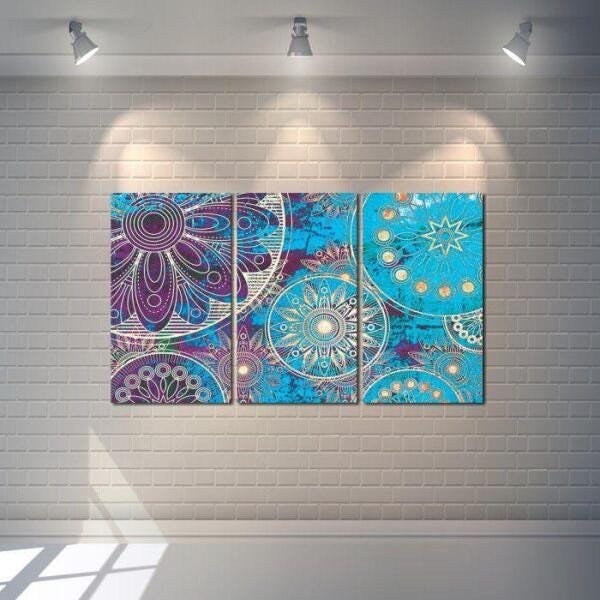 Quadro Decorativo Mandala Moderna Azul - 2