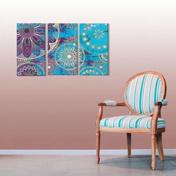 Quadro Decorativo Mandala Moderna Azul - 4
