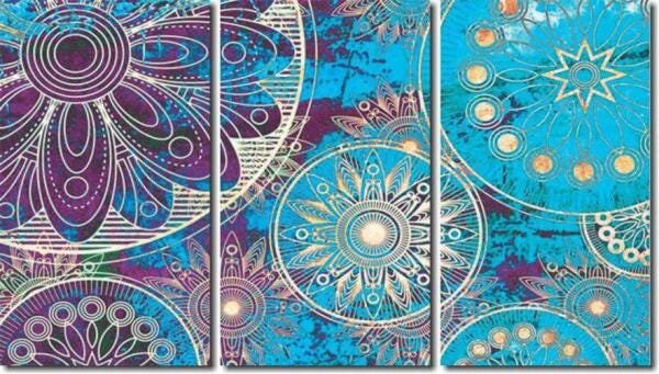 Quadro Decorativo Mandala Moderna Azul - 1