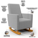 Ver imagem 4 de Poltrona de Amamentação com Balanço Ravena W01 Bouclê Cinza - Lyam Decor