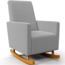 Ver imagem 1 de Poltrona de Amamentação com Balanço Ravena W01 Bouclê Cinza - Lyam Decor