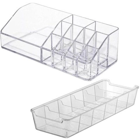 Kit Organizador de Maquiagem Acrílico e Colmeia de Gavetas G Multiuso