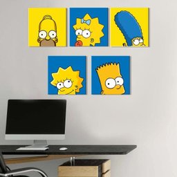 Kit 5 Quadros Decorativos Família Os Simpsons - 3