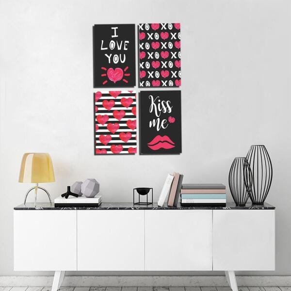 Kit Quadros Decorativos De Amor Para Quarto - 3