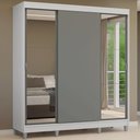 Ver imagem 1 de Guarda-Roupa Casal com Pés 3 Portas de Correr com Espelhos Reno Madesa