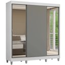 Ver imagem 3 de Guarda-Roupa Casal com Pés 3 Portas de Correr com Espelhos Reno Madesa