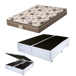 Cama Box C/ Baú Queen + Colchão Mola Ensacada Probel Style Pillow Euro Queen - 1