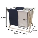 Ver imagem 6 de Cesto Duplo de Roupa Suja 70l - Madeira Pinus