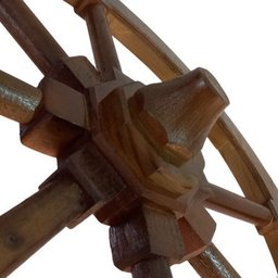 Timão Decorativo em Madeira para Parede - Roda Náutica Md:liso/marrom - 3