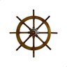 Timão Decorativo em Madeira para Parede - Roda Náutica Md:liso/marrom - 1